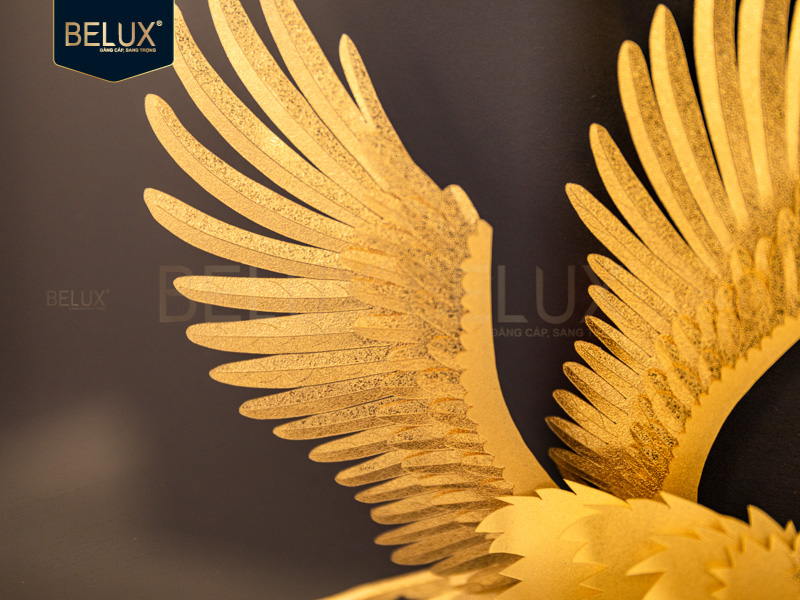 Tranh đôi đại bàng tung cánh dát vàng 58x36cm